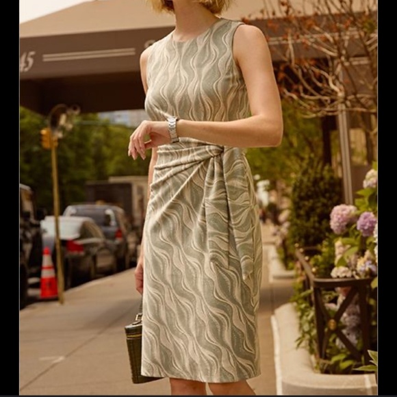 NWT J. McLaughlin Dress Elora Sleeveless Faux Wrap Dress Retro Sway  Sz Large - Picture 1 of 15